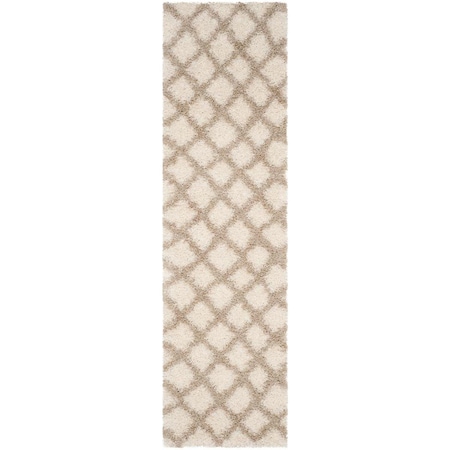 Safavieh 8 x 10 ft. SGD-Dallas Shag Rectangle Machine Made Rug Ivory & Beige SGDS258B-8